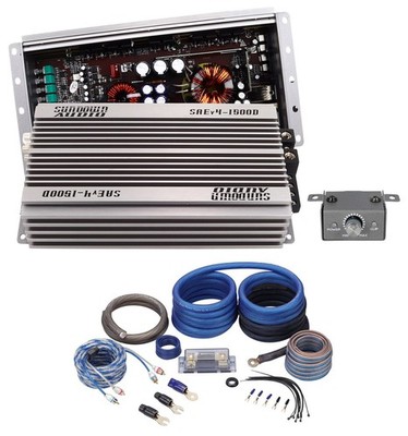 Sundown Audio SAEv4-1500D 1500w RMS 1-Ohm Mono Amplifier+Amp Kit SAEv4-1500.1D