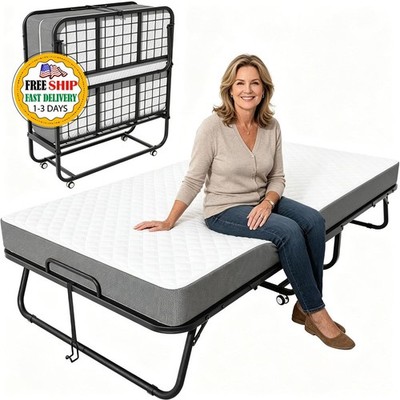 Cama Plegable Portatil Para Visitas Huespedes Con Colchon Incluido Envio Gratis