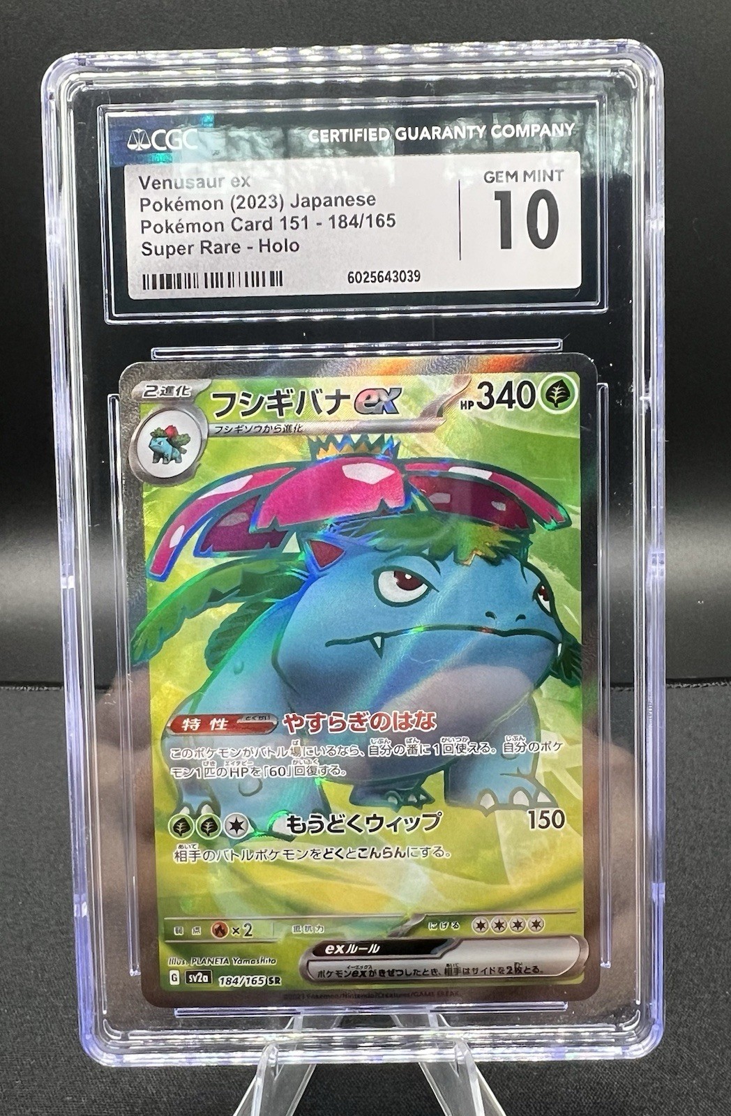 Venusaur ex 184/165 Sv2a: Pokemon Card 151 Holo (Japanese) CGC 10 GEM MINT