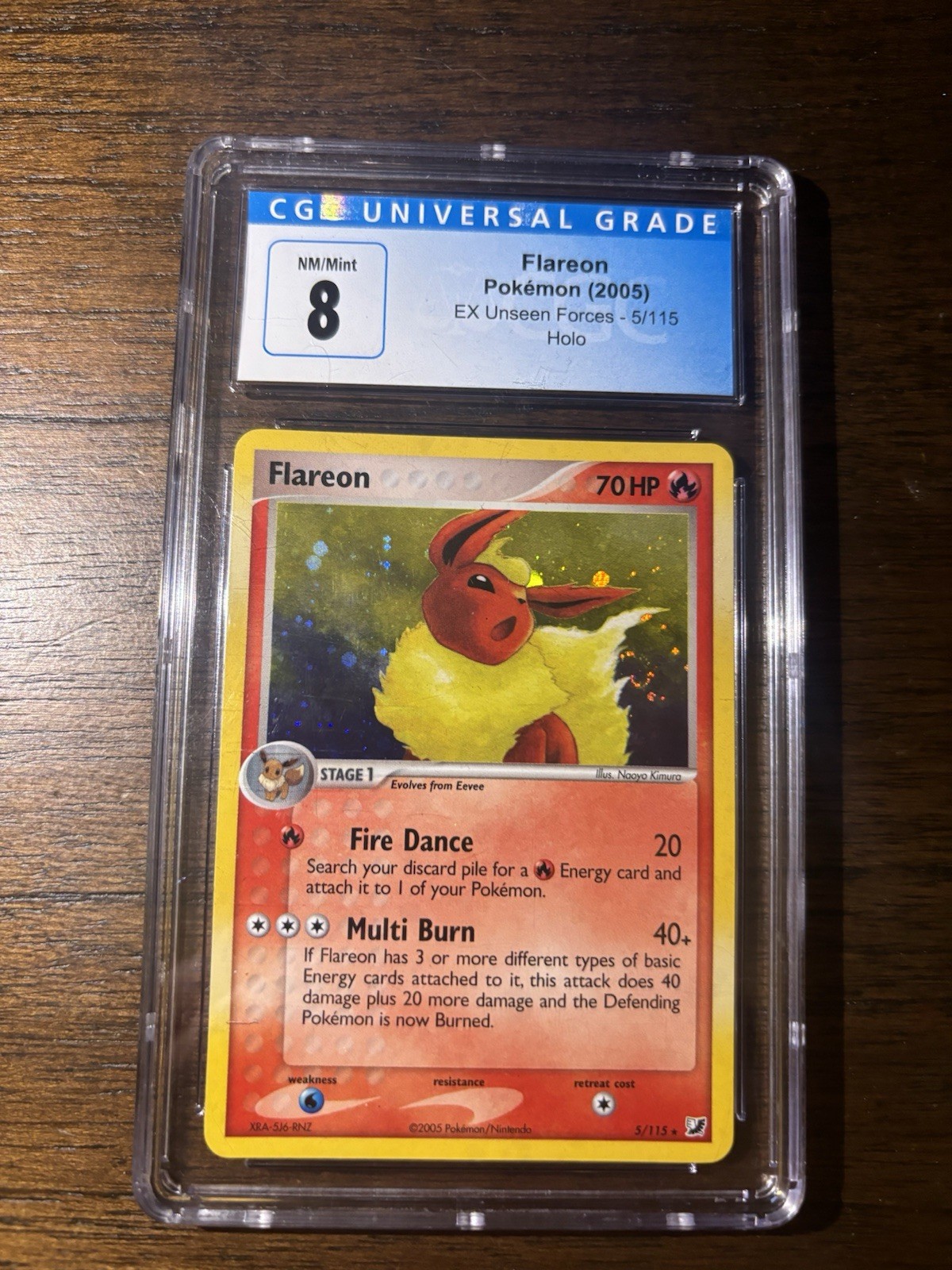 Flareon Unseen Forces  Holo Card 5/115 CGC 8 with Swirl