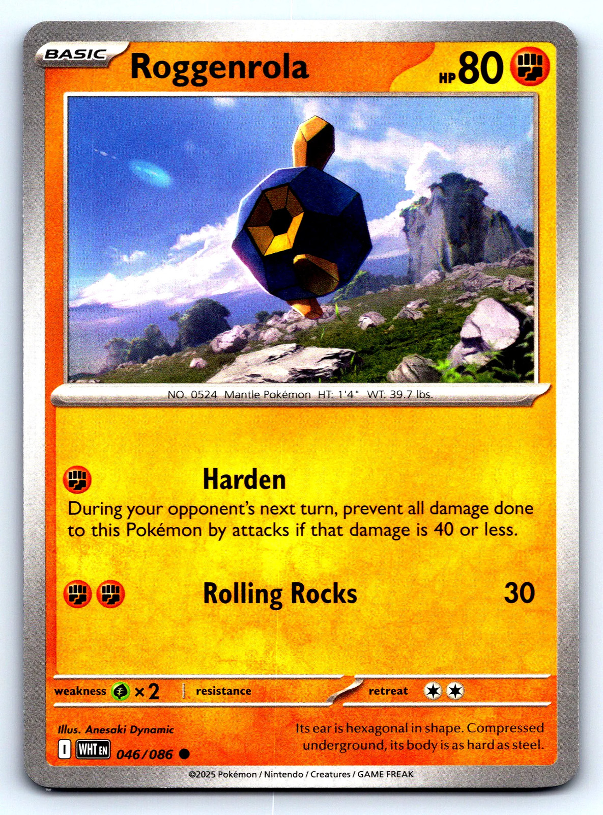 Roggenrola White Flare #46 Normal NM Pokemon Card