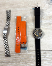 Orologio Zodiac Sea Wolf donna automatico quadrante nero marcatori arancioni 46-47 3 cinturini