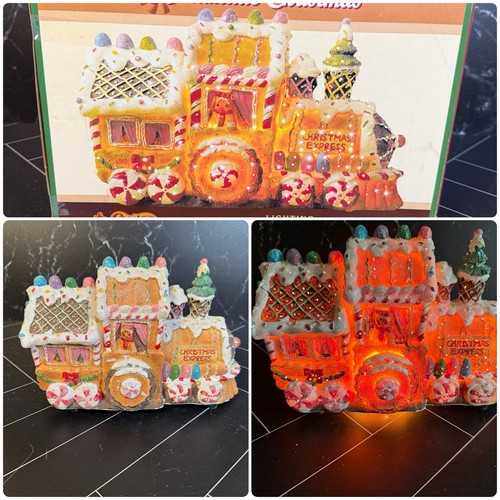 Cracker Barrel Fiber Optic Lighted Christmas Express Train Gingerbread See Video