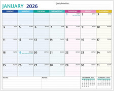 2026-2027 Magnetic Calendar for Refrigerator - 2 Year Calendar from Jan 2026 - D