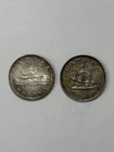 Canada $1 Silver Dollar Coin Lot Of 2 1949 1965 NO RESERVE