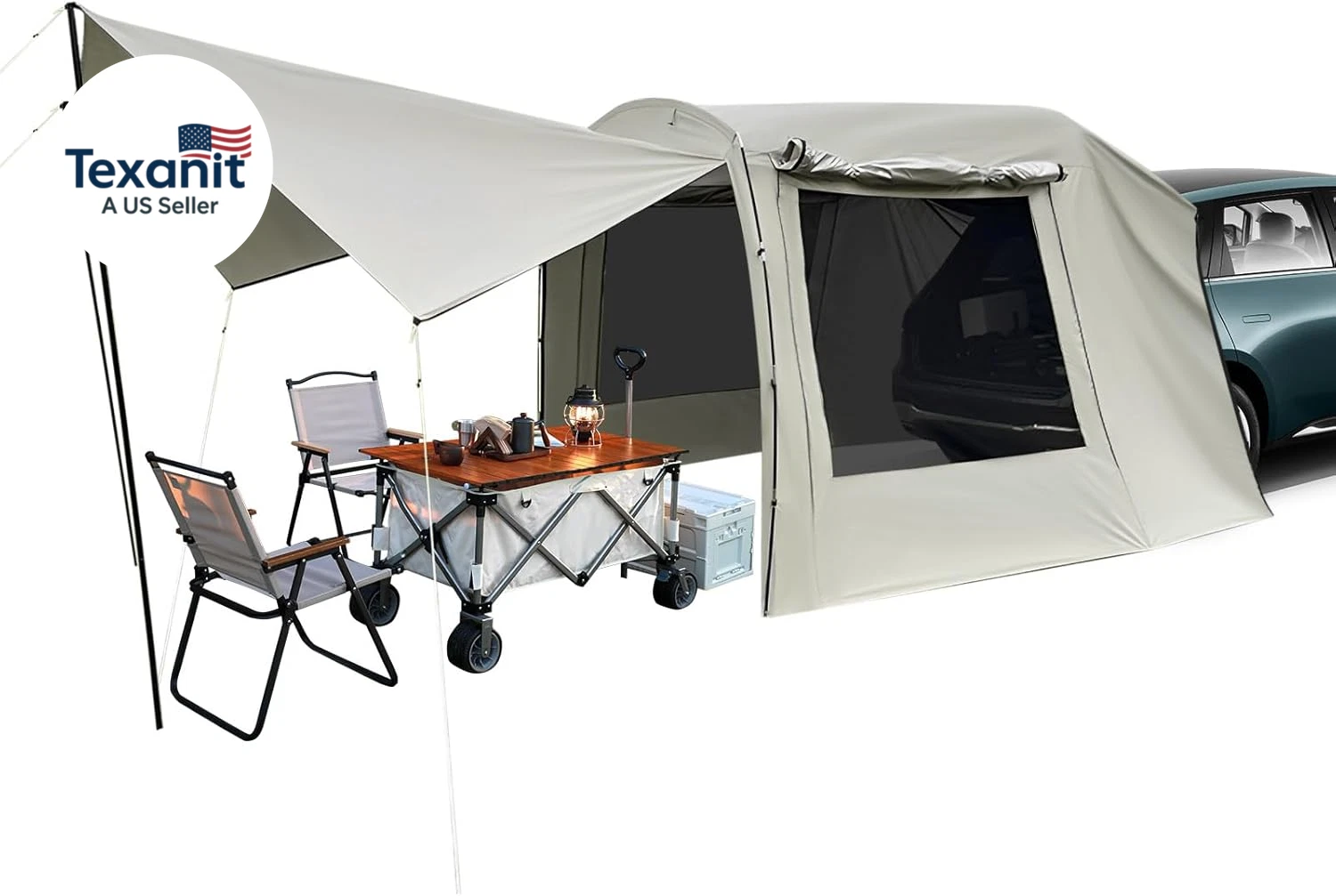 Car Awning Outdoor Tent for Suv/Mpv/Van, Car Camping Tent for 4-6 People, Car Tr