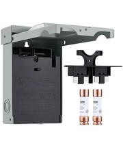 Fused 60 Amp AC Disconnect Box Outdoor, Waterproof Metal Enclosure with Pull-Out