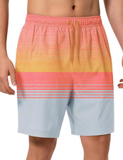 Mens Swim Trunks 8 Inch Inseam Mesh Liner Quick-Dry Lightweight 4-Way Stretch Ba