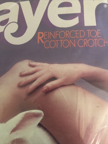 Vintage Mayer Bunny Soft Control Top Nylon Sheer Pantyhose White TALL 1985 USA - Picture 5 of 16