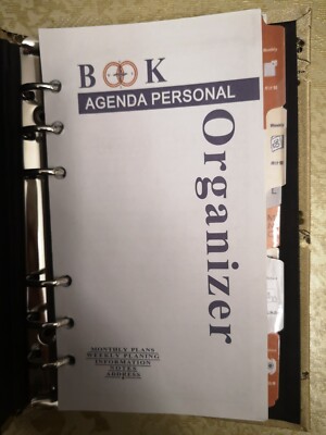 Personal Agenda Organizer Book. Weekly Plan/Notes/Address Book. Silk Hard Cover.
