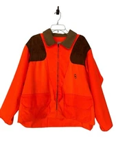 Vtg XL Bob Allen Orange Bird Hunting outdoor Jacket USA Quail Pheasant Pockets 