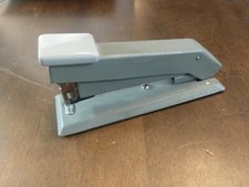 Vintage Bostitch Heavy Duty Desktop Stapler Mid-century Grey Textured USA Made
