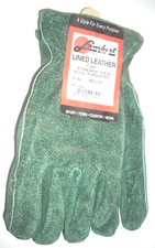 Lambert GRSW415N Green Stonewash Suede Leather Gloves Foam Lining Medium USA