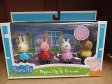 Peppa Pig & Friend  4 Pieces Figures Set Rebecca, Peppa, Suzy Sheep & Pedro Pony
