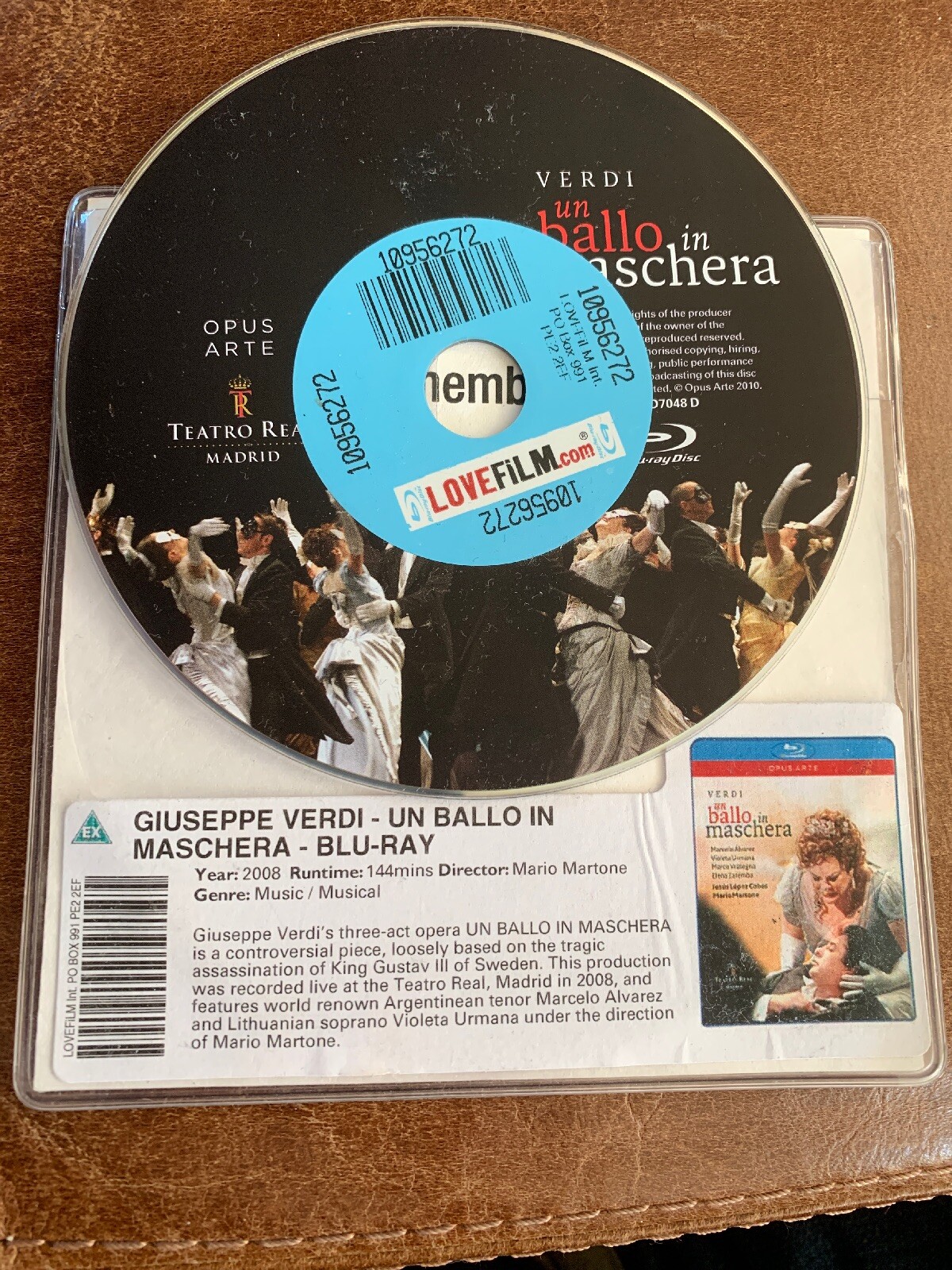 Verdi: Un Ballo In Maschera * DISC ONLY * (Live At The Teatro Real) Opus Arte