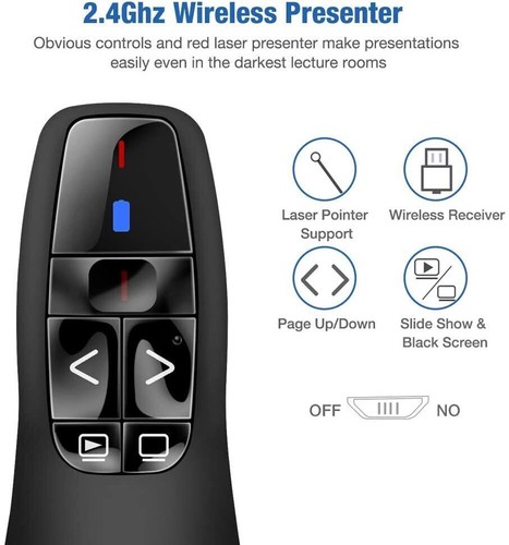 2.4 GHz USB Presenter Powerpoint Clicker Präsentation Fernbedienung Wireless ~ - Bild 12 von 13