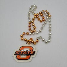 Oklahoma State Cowboys Mardi Gras Beads with Medallion Necklace [NEW] Jewelery