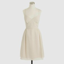 J. Crew Cameron Dress Swiss Dot Apricot Mist Bridesmaid Homecoming Party 6 NEW