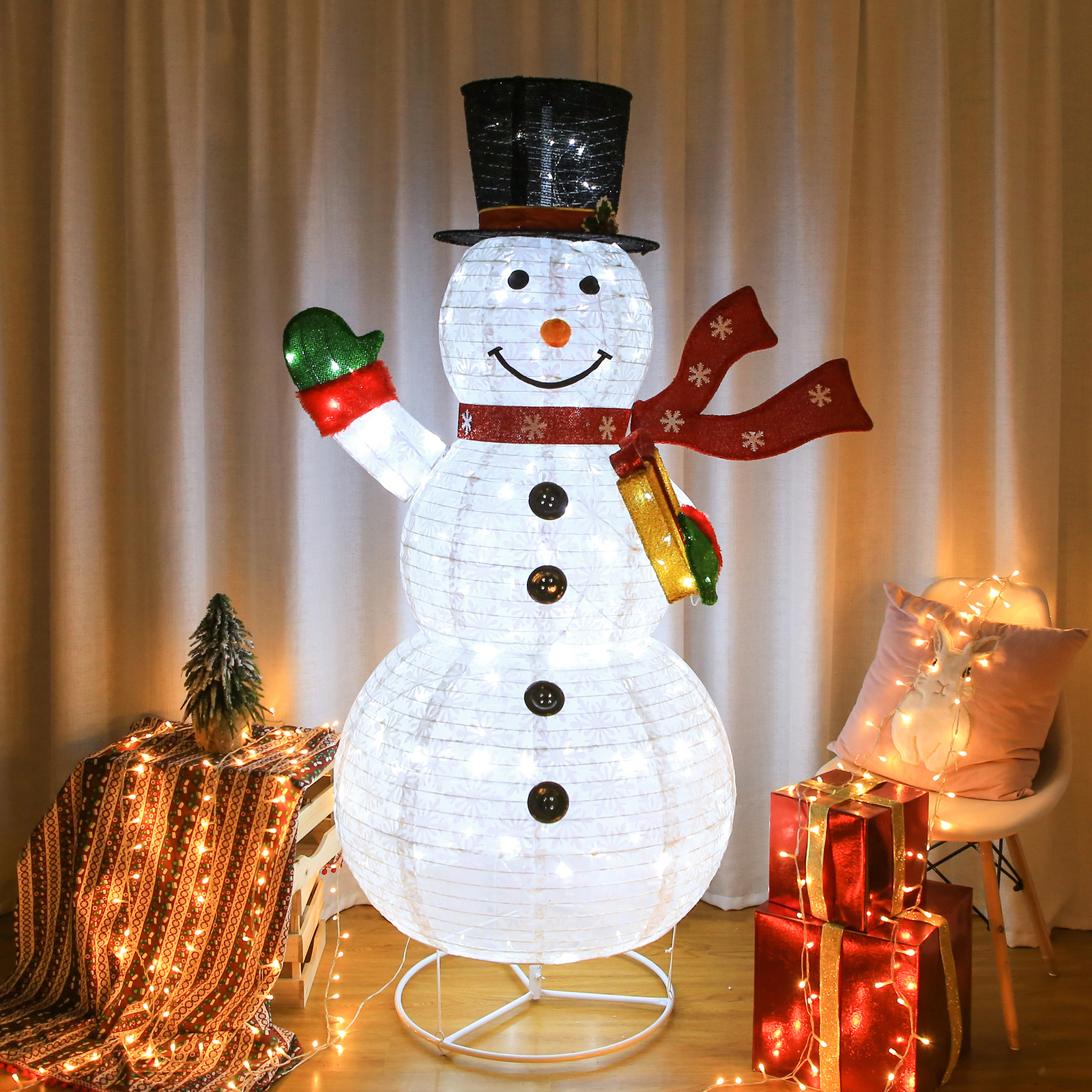 6 FT Lighted PopUp Snowman Outdoor Christmas Decoration with 200 LED