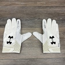 Under Armour Football Gloves NFL Issued Spotlight Leather Palm White size 2XL