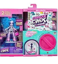6 x Capsule Chix Shimmer Surge Surprise 2 Doll Pack