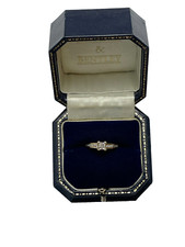 9ct Gold Diamond Ring Diamond Gold Ring Princess & Round Cut Diamond Ring Size L