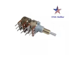 ALPS 10KBX4, 4 x 10K ohms element, dual shaft, stereo, potentiometers, lot/2