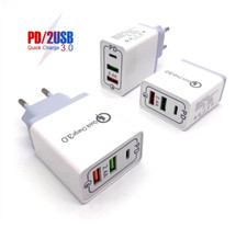 CARICABATTERIE SPINA UNIVERSALE CON 3 PORTE USB PER TELEFONO SMARTWATCH TABLET