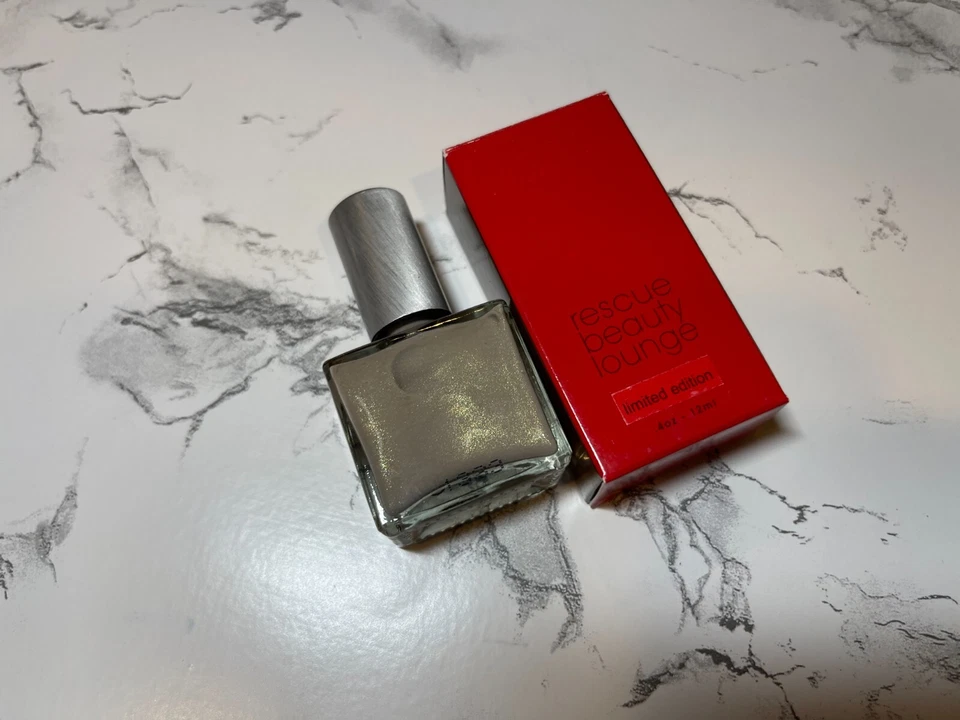 Nuevo esmalte de uñas de lujo Rescue Beauty Lounge Jane gris topo dorado brillante retirado Foto 2 de 4