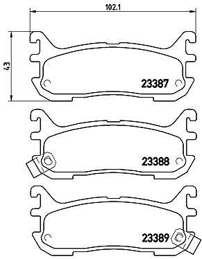 P 49 021 BREMBO Brake Pad Set, disc brake for EUNOS,MAZDA