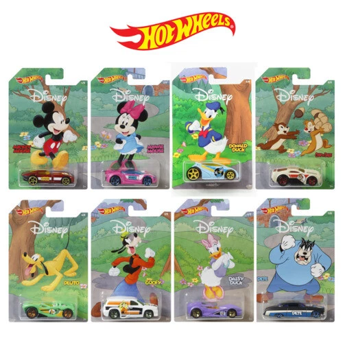 Modellini statici di auto, furgoni e camion Hot Wheels tema Disney