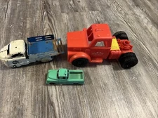 3 Vintage Trucks -Wyandotte, Blue Truck, Tooysie toy, Eldon
