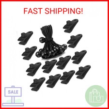 24 Pcs Tarp Clips and Ball Bungee Cords -Tarp Clamps Heavy Duty Lock Grip Tent P