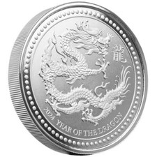 2024 2 oz Silver Lunar Year of the Dragon .999 Fine Silver Coin BU #A553 99.67 per troy oz