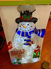 Holiday Home Christmas LED Twinkling SNOWMAN Battery Operated 29" NEW OPEN BOX