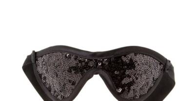 Holloway Smith Noir - GIGI NOIR ~ schwarze Leder- & Pailletten-Augenmaske neu mit Etikett