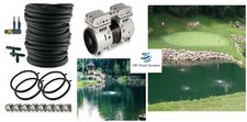 3/4hp Industrial Pro Sub-Surface Pond Aeration Kit 150' Sink Tube 4-48"Diffuser