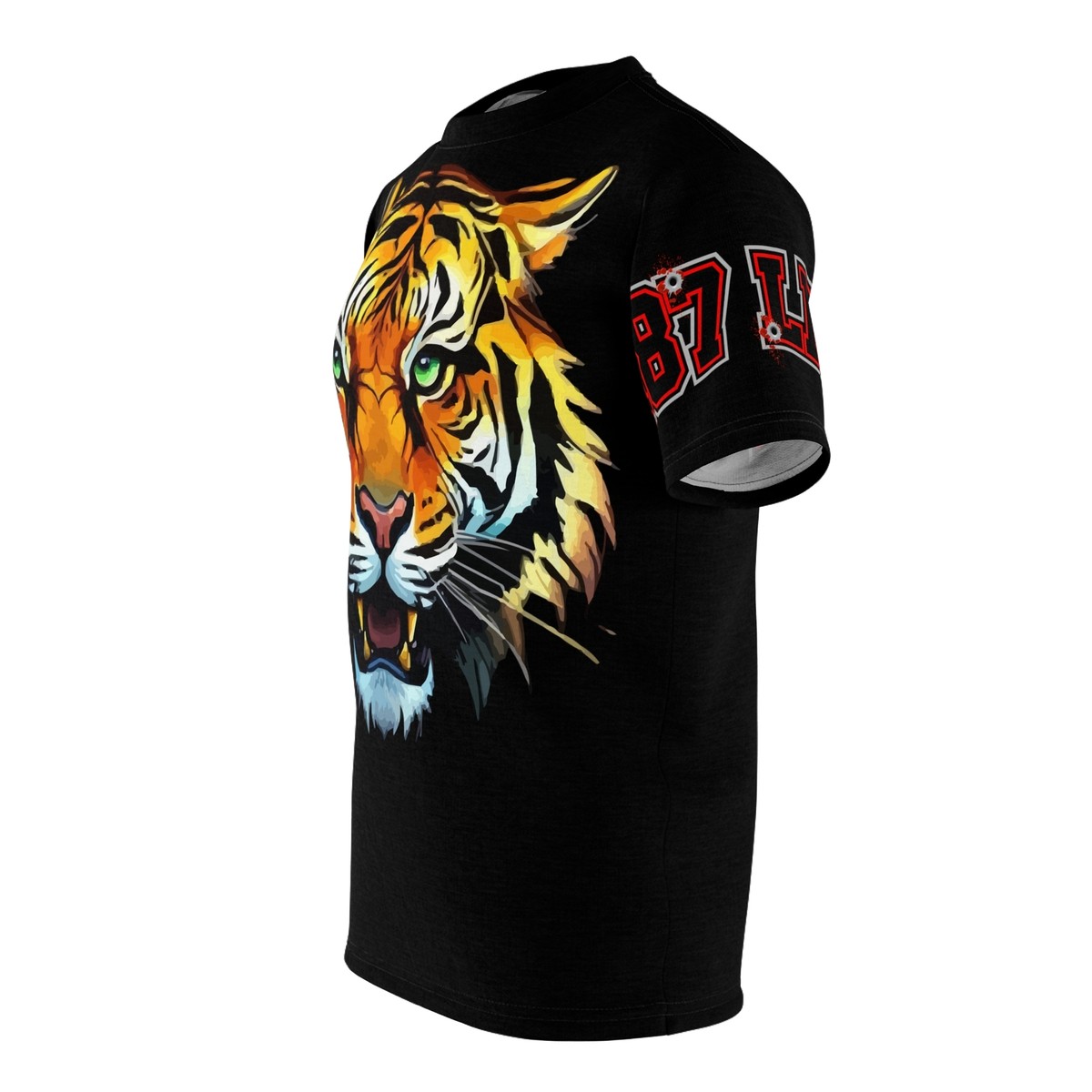 187 LIFE Tiger design T-shirt white stitching t-shirt | eBay