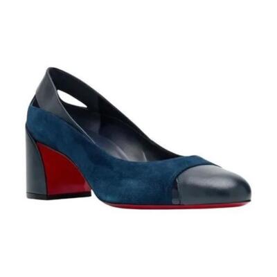 Christian Louboutin MISS DUVETTE 55 Cutout Block Heels Pumps Shoes