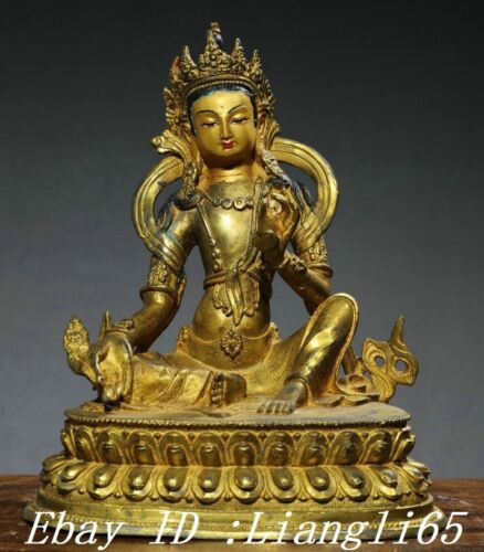 9.4" Tibet Reine Bronze Gilt Vajradhara Vajrabhairava Göttin Buddha Statue - Afbeelding 1 van 9
