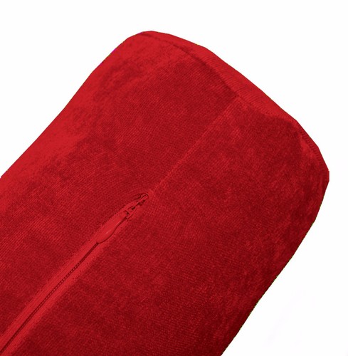 ma04g Red Sofa Chenille Velvet Bolster CASE Tube Neck Roll Cushion COVER Size - Picture 2 of 7