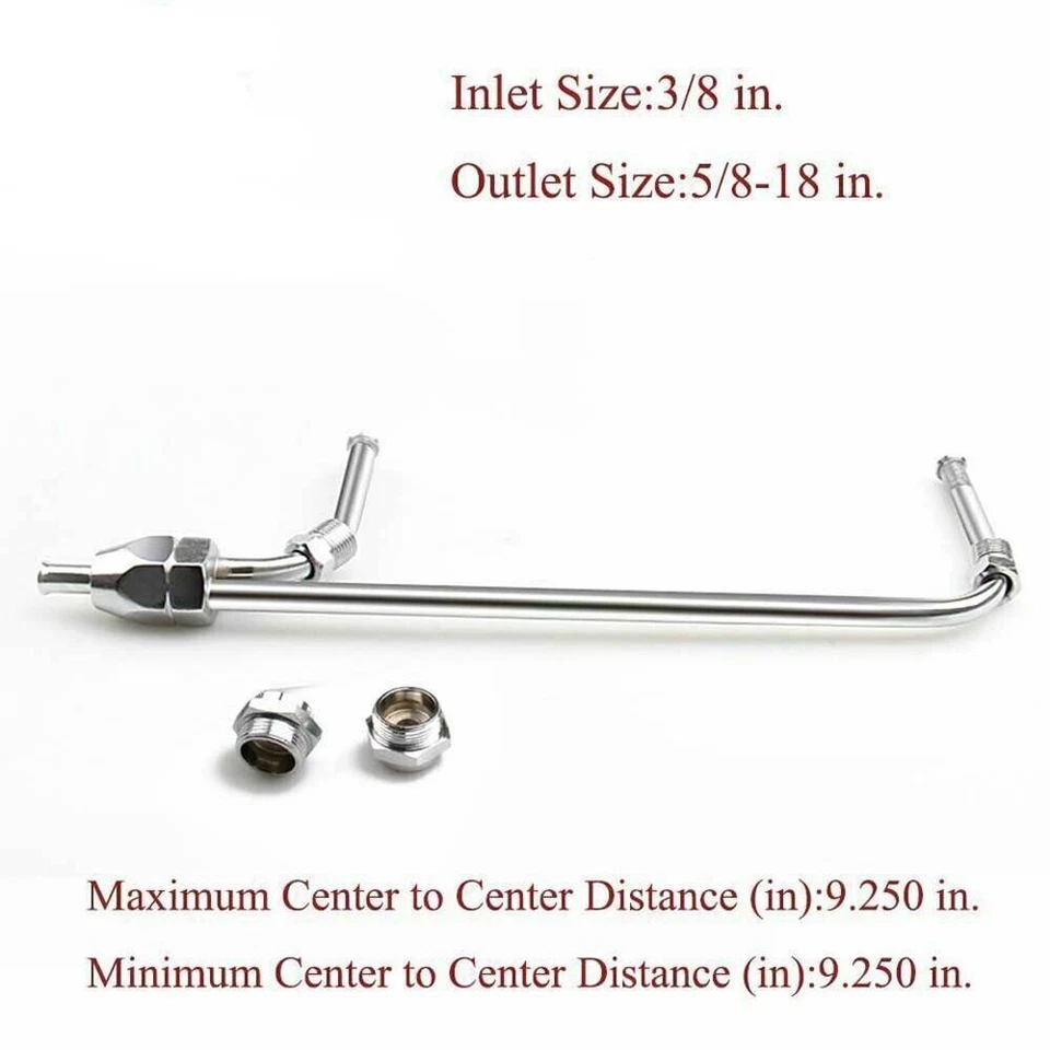 Línea de combustible de doble alimentación cromada para carburador Holley 4150 doble bomba ajuste manguera de 3/8" Foto 3 de 4