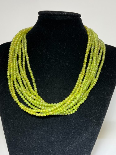 Peridot Halskette oder 3-fach Armband 5mm Grün Edelstein Naturstein Heilstein - Bild 2 von 6