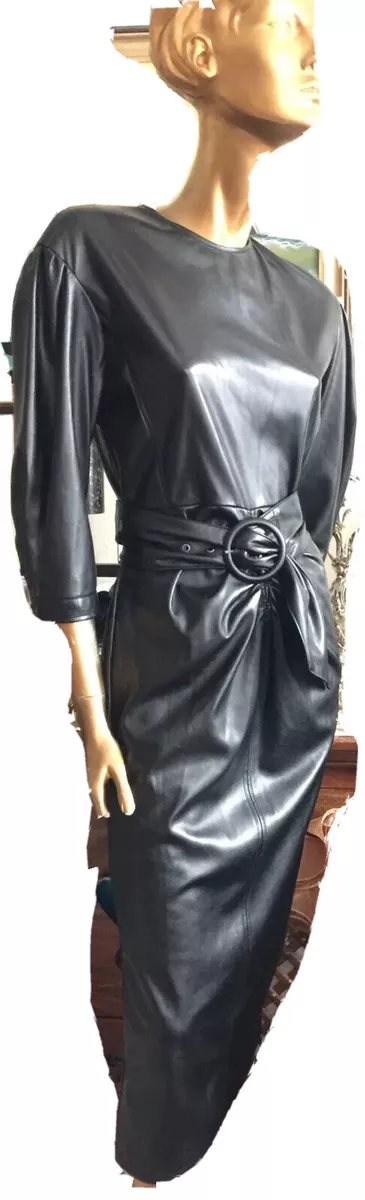 Zara leather look dress cheap