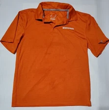 Whataburger Shirt Men's SM Orange Stripe Restaurant Employee Uniform Polo M4