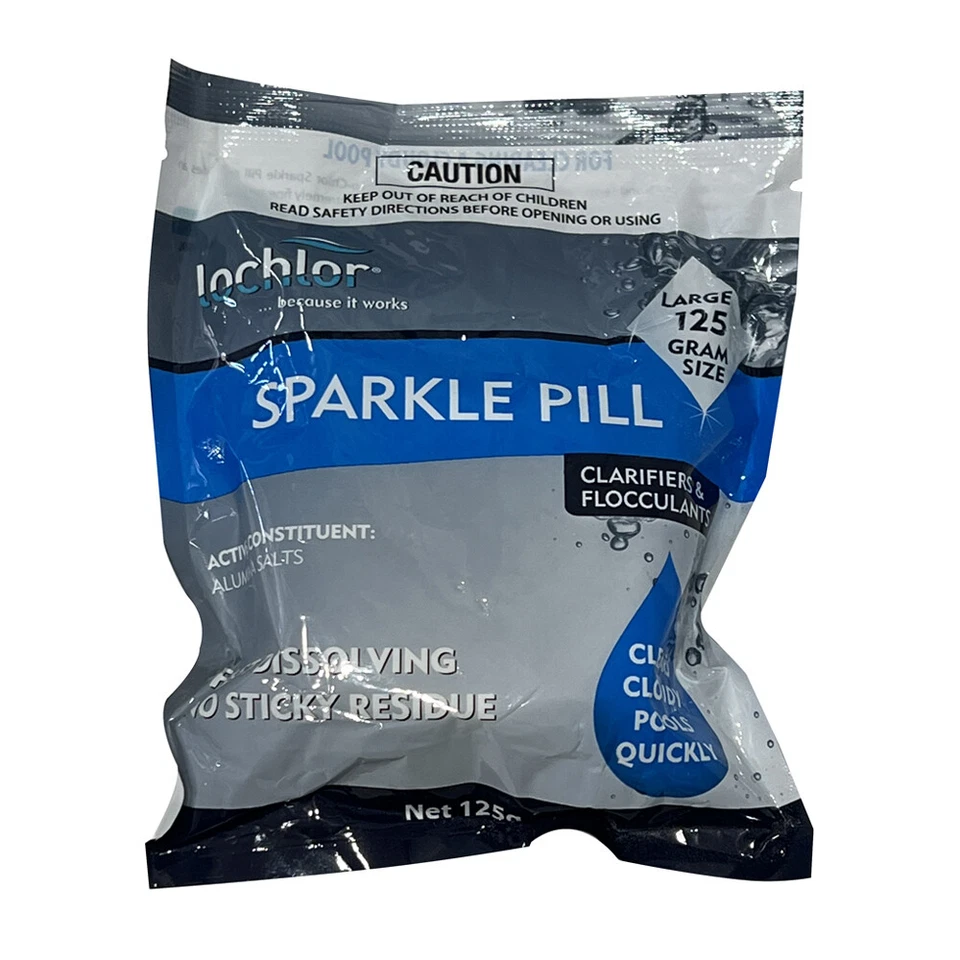 Pool Water Clarifier Lo Chlor Sparkle Pill Tablet 125g x 8 Pack - Bild 3 von 4