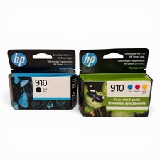 Genuine HP 910 Black 910 Color Ink Cartridges New Sealed Exp: 2025