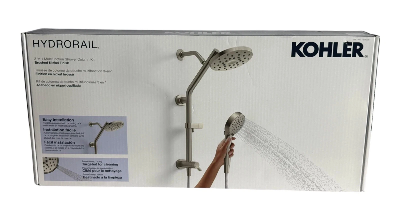 Kohler Hydrorail Shower System 3-in-1 Multi Function Complete Set Brushed Nickel