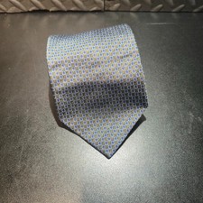 Kenneth Cole New York Blue/Green Geometric Check 100 Silk Tie