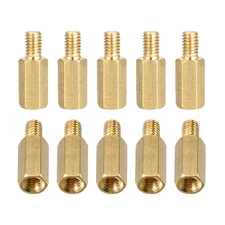 25Pack M4x12x6mm(DxHLxML) Brass Hex Standoff Male to Female Spacer Screw Nuts
